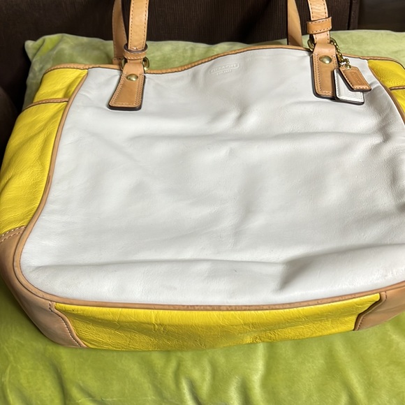 Coach Color Block Leather Tote - Picture 3 of 11
